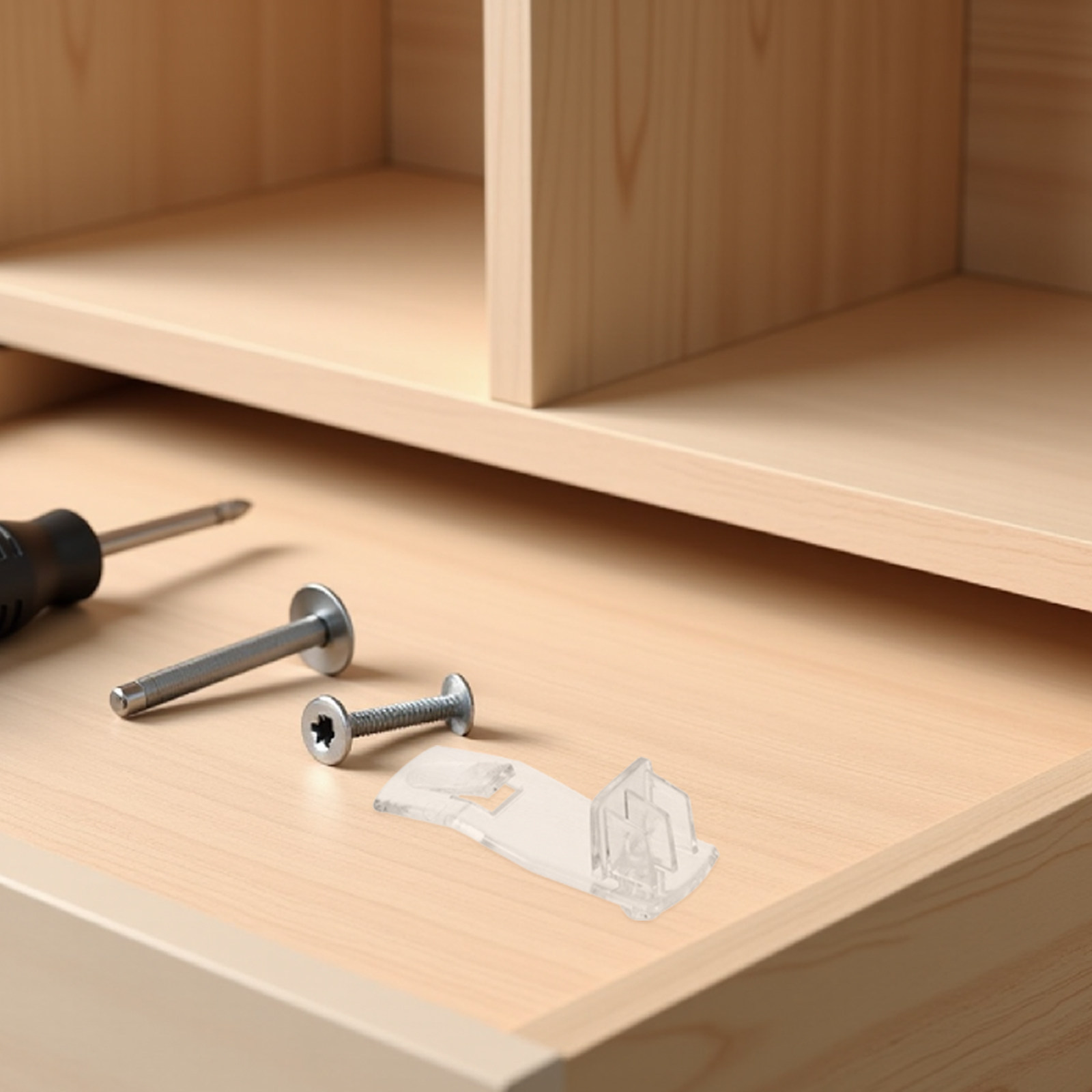 Shelf Peg Support - 20個入り 透明棚受けペグ プラスチック製ロック式キャビネット棚ホルダーペグ カーブデザイン キッチン用フレキシブル設置
