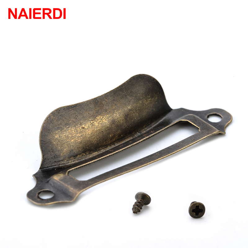 Furniture Hardware Names - 10 個 NAIERDI アンティークボックスラベルハンドルレトロプルフレームハンドルネームカードホルダーノブ家具キャビネット引き出しドアハードウェア
