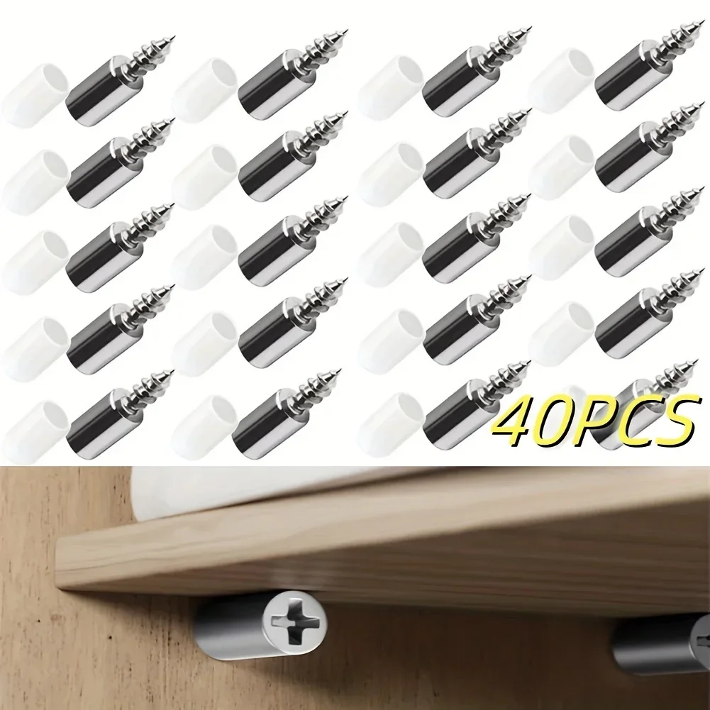 Shelf Peg Support - 20/40 個セルフタッピングネジキャビネットラミネートサポートラミネートホルダーネジセルフタッピング一体型ネジキャビネット棚ホルダー