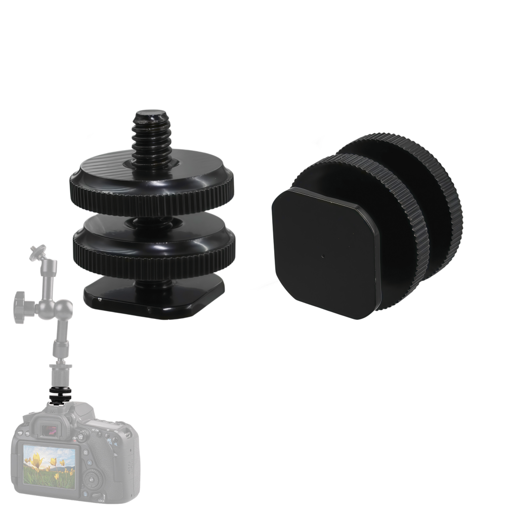 Cam Lock Nut - 1/4 ホットシューマウント電話ホルダーデュアルナットコールドシューアダプターブラケット二層カメラ用ホットシューアダプターアクセサリー