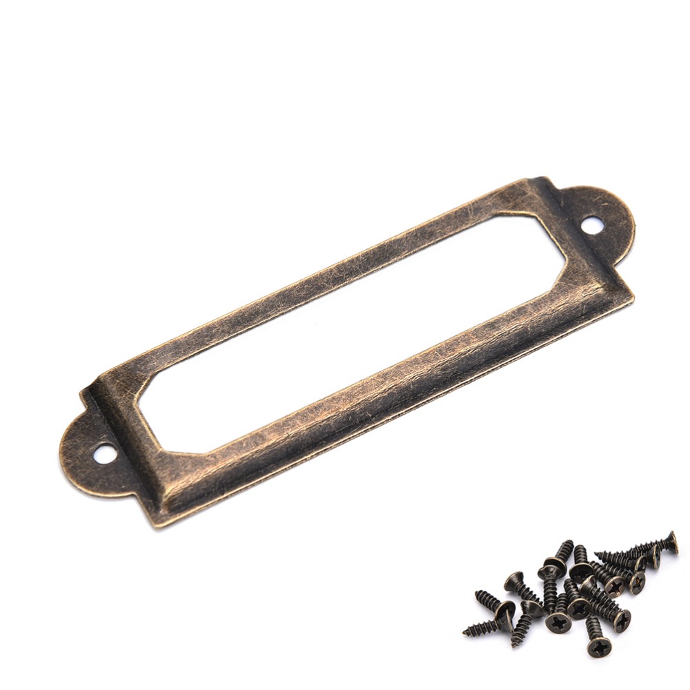 50個アンティーク真鍮金属ラベルプルフレームハンドルファイル - Furniture Hardware Names のレビューと価格