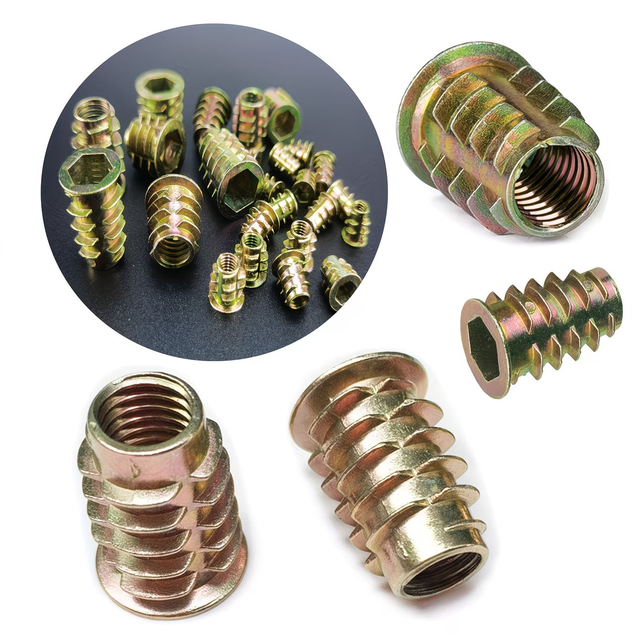 M4/M5/M6 ネジ付きインサートナット E-nut キッ - Furniture Hardware Threaded Inserts のレビューと価格