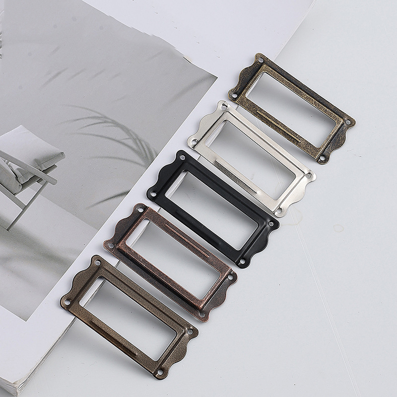 ヴィンテージラベルホルダーアンティーク図書館カードファイルキ - Furniture Hardware Names のレビューと価格