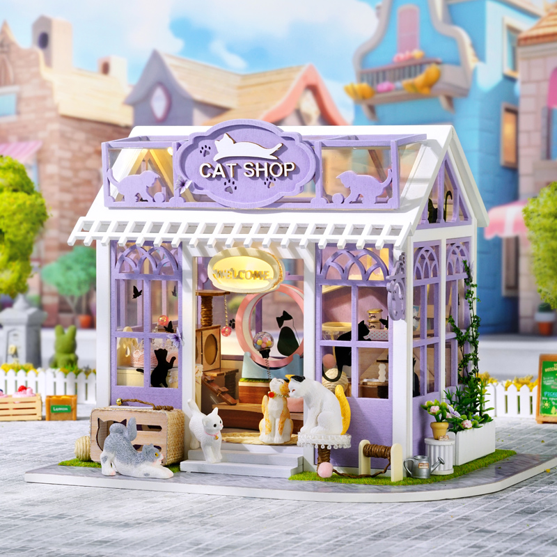 DIY 木製子猫パラダイスコテージ置物ミニチュアキット組み立 - Furniture Paradise & Hardware Ghaziabad のレビューと価格
