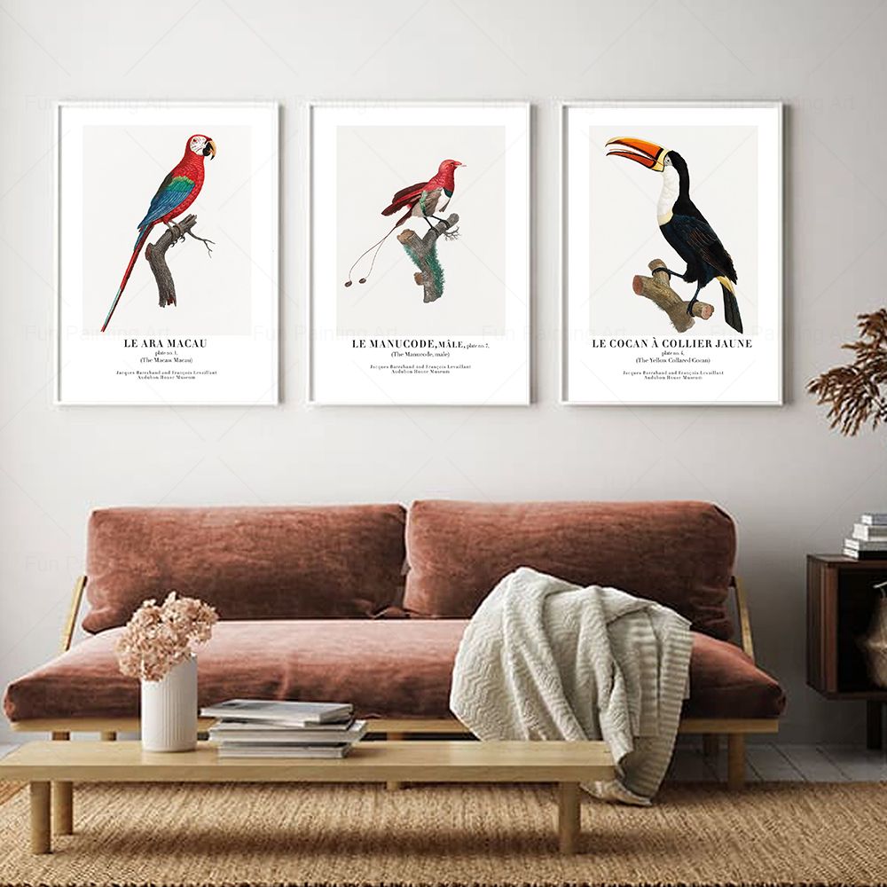 ヴィンテージパラダイス鳥壁アートキャンバス絵画博物館北欧ポス - Furniture Paradise & Hardware Ghaziabad のレビューと価格