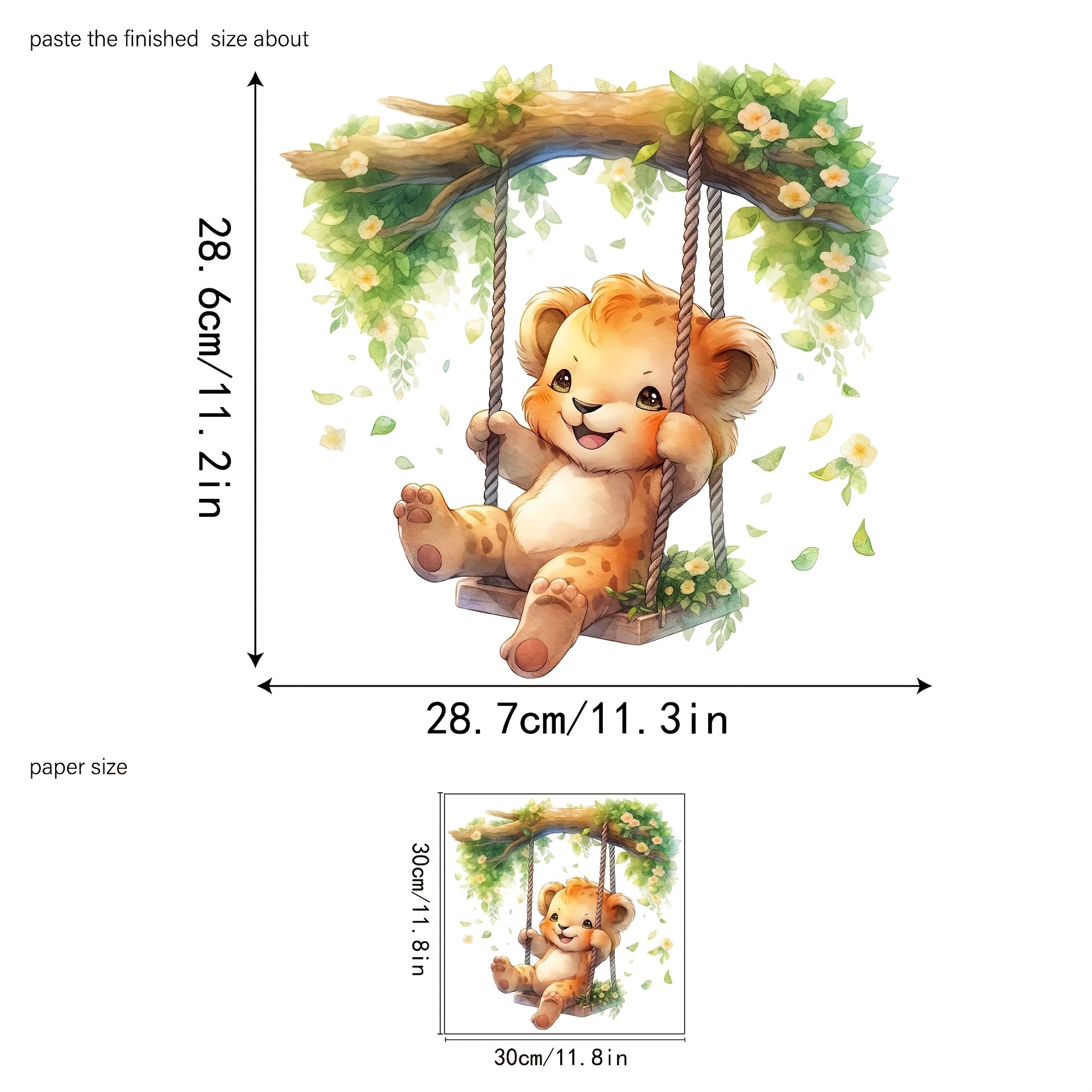 1 漫画動物パラダイスかわいい小さなヒョウスイングウォールス - Furniture Paradise & Hardware Ghaziabad のレビューと価格