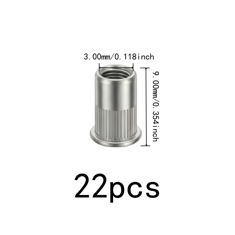 22個のM3ネジ付きインサートナット、耐腐食性があり、DIY - Furniture Hardware Threaded Inserts のレビューと価格
