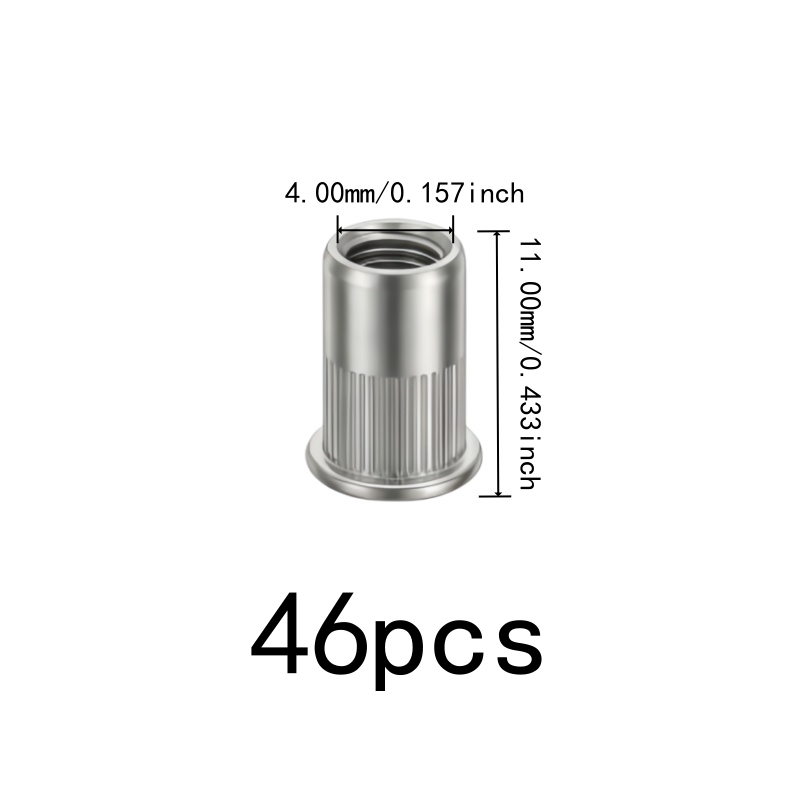 46個のM4ネジ付きインサートナット、耐腐食性があり、DIY - Furniture Hardware Threaded Inserts のレビューと価格