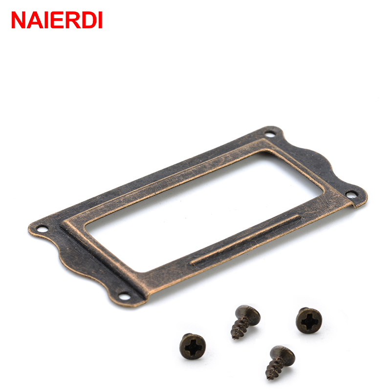 Naierdi-アンティーク真鍮ハンドル,10個,ラベルプル - Furniture Hardware Names のレビューと価格