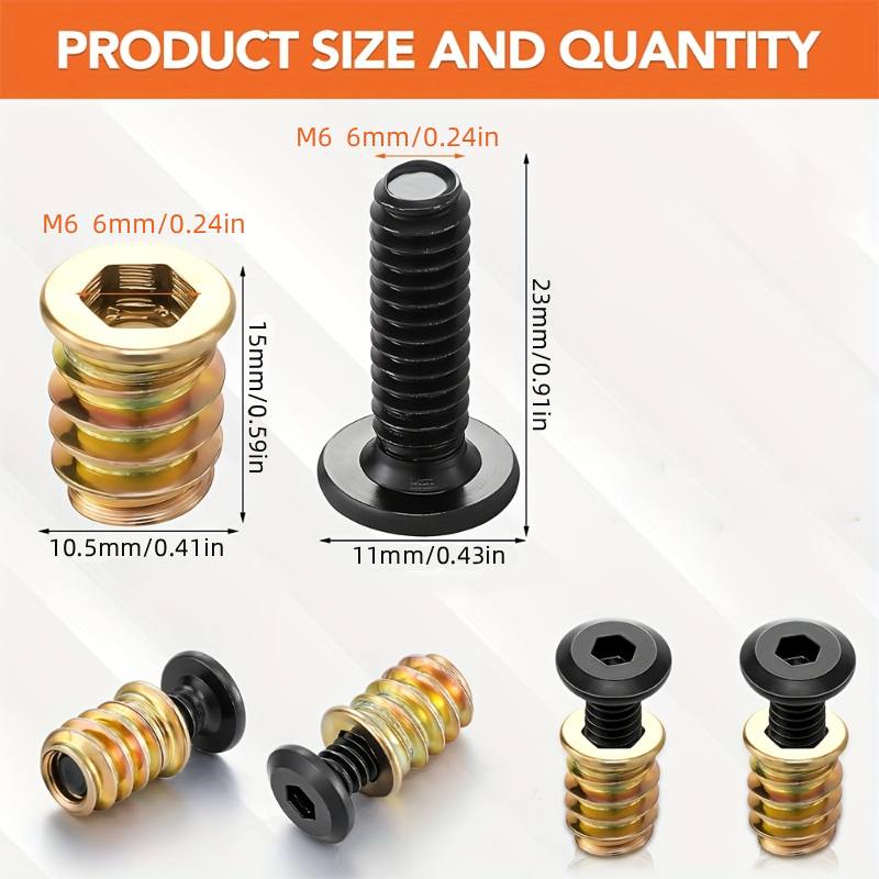 10 個のナットねじ込みインサート組み合わせツールキット木製 - Furniture Hardware Threaded Inserts のレビューと価格