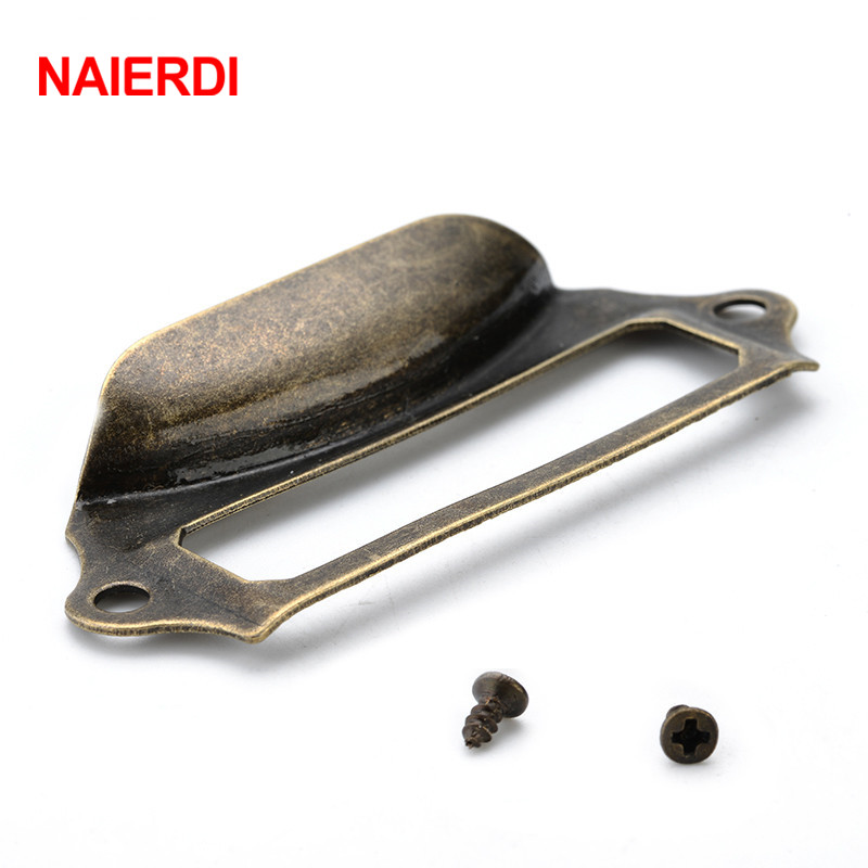 Naierdi-5個アンティーク真鍮金属ラベルプルフレームハ - Furniture Hardware Names のレビューと価格